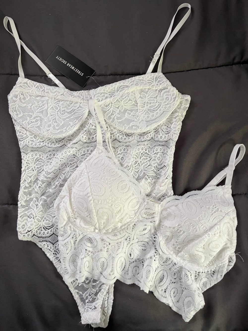Lacy body suit and bralette